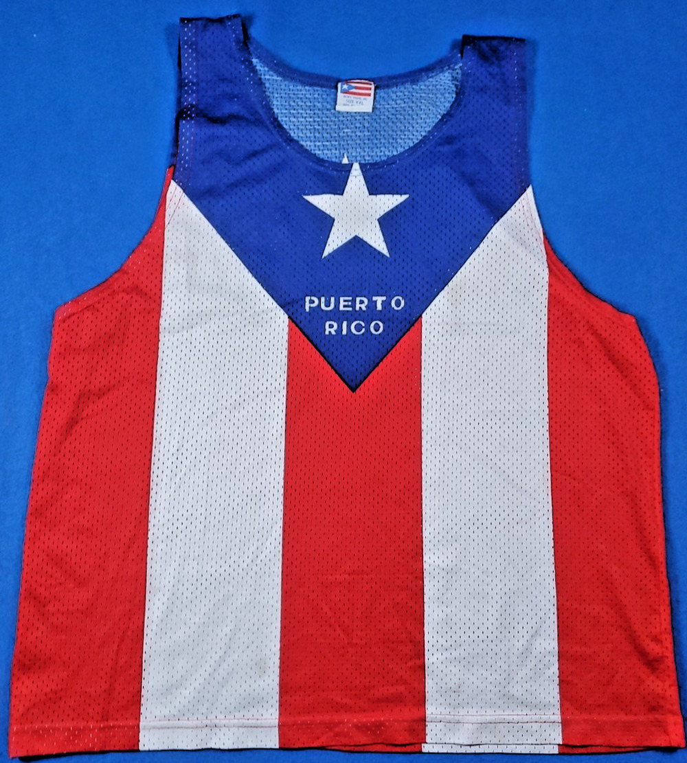 Puerto Rico Flag Tank Top Parade T-Shirt Flag on Both Sides Men's Size XXL